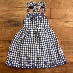 Cat & Jack Dress Gingham Floral Eyelet Dress - Girls Spring Dress - Size XS 4-5